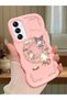 Simple Pink Silicone Phone Case Kitty Pattern Compatible with Samsung Galaxy A14 Shockproof - 2