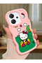 Shockproof Simple Pink Silicone Phone Case Hello Kitty Pattern Compatible with Oppo Reno 14F - 2