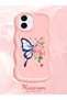 Simple Pink Silicone Phone Case Butterfly Pattern Compatible with Samsung Galaxy A06 Shockproof