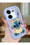 Simple Blue Silicone Phone Case Stitch Pattern Compatible with Tecno Camon 20 Shockproof - 2