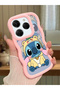 Simple Pink Silicone Phone Case Stitch Pattern Compatible with Tecno Spark 20 Pro Shockproof - 2