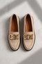 Sand Beige Suede Women's Loafer Shoes Sand Beige Color Genuine Suede Leather Buckle Women's Casual Moccasins - 4