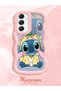 Simple Pink Silicone Phone Case Stitch Pattern Compatible with Samsung Galaxy A16 Shockproof