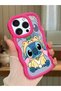 Shockproof Simple Red Silicone Phone Case Stitch Pattern Compatible with iPhone 15 Pro Max - 2