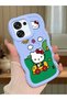 Simple Blue Silicone Phone Case Compatible with Oppo A6 Pro Shockproof Hello Kitty Pattern - 2
