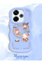 Simple Blue Silicone Phone Case Kitty Pattern Compatible with Redmi 13 4g Shockproof
