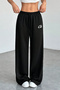 C Corteiz Printed Black Wide Leg Summer Baggy 3 Yarn Flexible Comfortable Sweatpants Rf0669 - 3