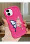 Simple Red Silicone Phone Case Butterfly Pattern Compatible with Samsung Galaxy A06 Shockproof - 2