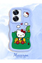 Simple Blue Silicone Phone Case Hello Kitty Pattern Compatible with Realme C55 Shockproof