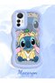 Simple Blue Silicone Phone Case Stitch Pattern Compatible with Xiaomi Mi 12 Lite Shockproof