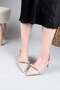 Noir Bow Detailed Heeled Shoes Ten - 3