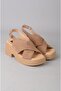Seç 880015 genuine leather wedge heel sandal (heel: 7 cm, platform: 3 cm) mink suede - 3