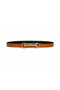 حزام نسائي رفيع من Imperio Gold D Buckle ذو وجهين باللونين الأسود والبني - 4