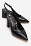 Women's Open Back Heel-Covering Heeled Sandals Black Yanki̇