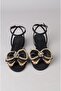 Select m100 buckled satin women's sandal black - 3