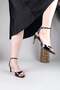Sare Ankle Strap Patent Leather Heeled Shoes Black - 4
