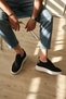 Kb-m101 kuback black knitted lace-up men's casual shoes - 4