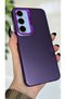 Samsung Galaxy A34 Compatible Purple Color Gradient Matte Silicone Case with Camera Frame Luxury Electro - 4