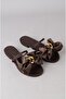 Seç M205 Buckle Satin Women's Slippers Brown - 5