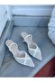 White Knitted (Leay) Elastic Women's Stiletto - 7