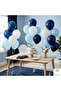 Baby Shower Birthday Decorations Balloon Set 20 Pieces Navy Blue White Balloons