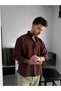 Men's Half Buttoned Stand Collar Shirt 100% Cotton Linen Textured Comfortable Fit Shirt Summer Casual Bohemian Style Shirt