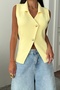 Polo Collar Button Detailed Zero Sleeve Vest Av3719 - 2
