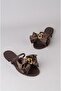 Seç M205 Buckle Satin Women's Slippers Brown - 2