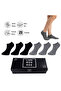 Pure Bamboo Men's Booties Plain Black-Gray Melange Socks Seamless Premium Gift Boxed 6-Piece Prime Bamboo Series L5952Aznb