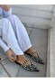 Black Leather (Maria) Women's Slippers with Silver Drops - 3