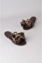 Seç M205 Buckle Satin Women's Slippers Brown - 8