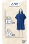 Blue Hooded Welsoft Fabric Towel Poncho Unisex – Sea & Beach Poncho with Pockets - 4