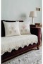 Luxury Seersucker Velvet French Laced Sofa Cover (Living Area Only) Non-Slip Base 85X210 - 3