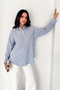 Women's Striped Shirt – Long Sleeve Relaxed Fit Stylish Shirt with Pockets - 2
