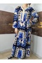 Viscose Fabric Layered Ruffle Loose-Fit Long Dress, 100% Cotton - 2