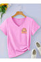 Sunshine Printed V-Neck Regular Short Sleeve Women's Tshirt