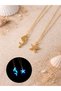 Mermaid and Starfish Glow in the Dark Minimal Summer Bff Women Necklace