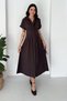Women's Buttoned Midi Dress – Short Sleeve Stylish Dress with Waist Fit - 4