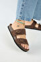 ®   Premium Gabi Genuine Leather Women's Daily Slippers with Double Belt Buckle - 6