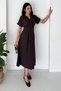 Women's Buttoned Midi Dress – Short Sleeve Stylish Dress with Waist Fit - 3