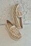 Ern -36100 Eren Shoes&Bag Genuine Leather Laser Patterned Medium Buckle Flat and Light Sole Orthopedic Shoes Cream - 2