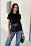 Women's Lace Detailed T-Shirt – Short Sleeve Stylish Basic - 3