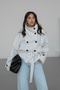New Season Women's Polka Dot Stand Collar Short Belted Trench Coat