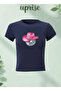 Cowboy Disco Printed Cotton Lycra Body Tee Crop T-Shirt