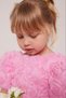 Girl's Special Occasion Dress with Rose Detail and Tulle Skirt Set - 4