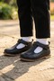 Genuine Leather Velcro Orthopedic First Step Shoes Black Cv-487 - 2
