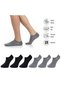 Pure Bamboo Women's Sneaker Black-Grey Socks Seamless Invisible Ankle Sports Socks Premium 6-Pack L5952Aznb Softaura