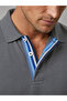 Men's Polo Collar Contrast Stripe Detailed Slim Fit T-Shirt - 2