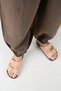 ®   Premium Petra Genuine Leather Snake Textured Double Belt Buckle Women's Daily Slippers - 6