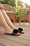 Women's Black Pompom Slippers Stylish Daily Non-Slip Comfortable Sole - 3